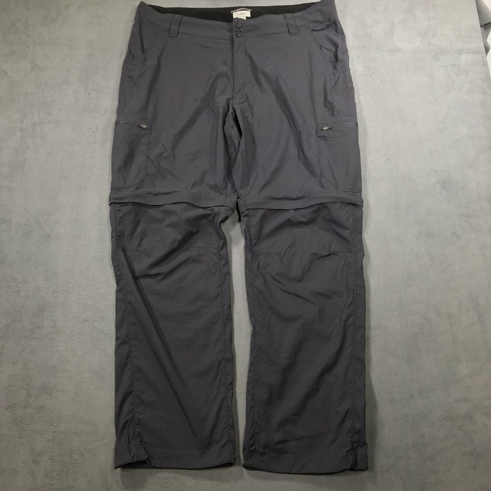 LL Bean Pants Womens 18 Gray Nylon Outdoors Hiking Casual Convertible Stretch - Picture 3 of 16